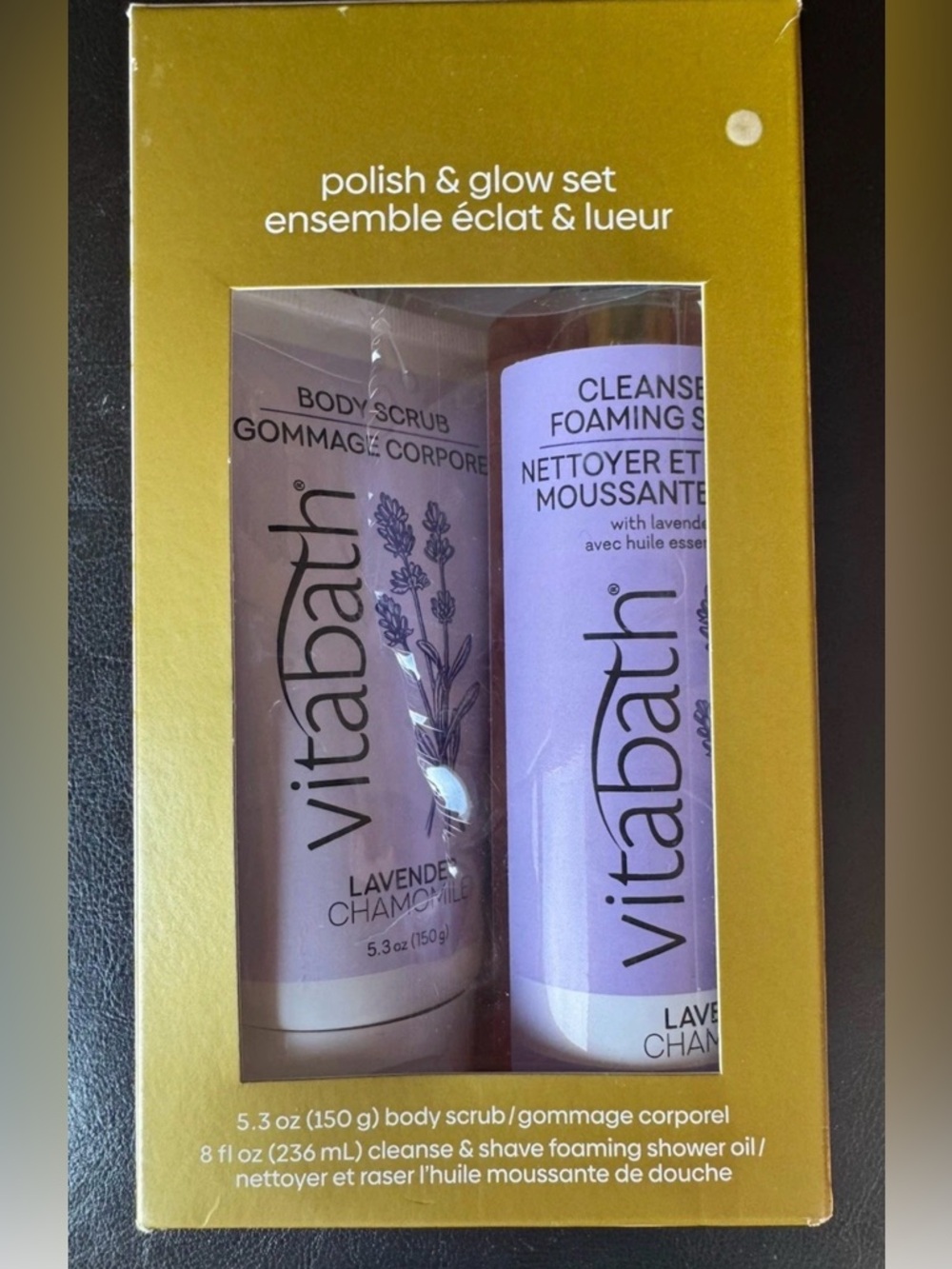 Vitabath Lavender Chamomile Polish & Glow Set-Body Scrub & Shower Oil